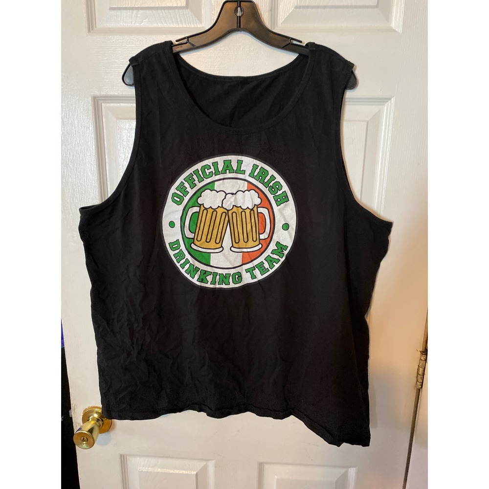 Official Irish Drinking Team Tank Top Mens 3XL Black‎ Beer Graphic